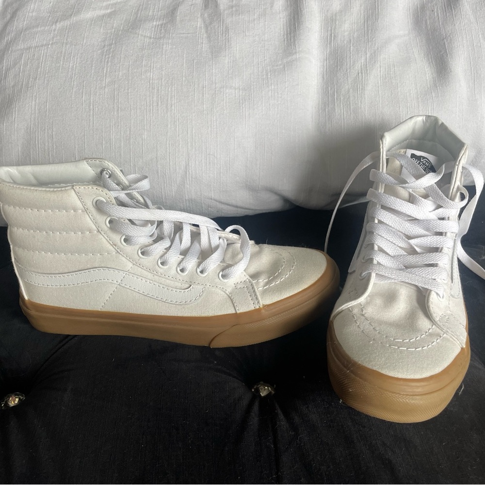 White Vans high tops for guys or gals!